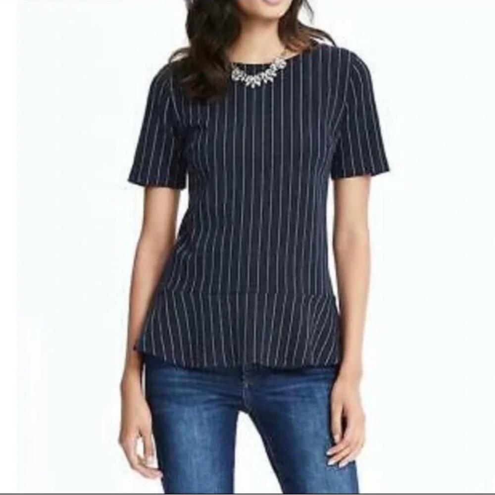 NWT Banana Republic pinstripe peplum top